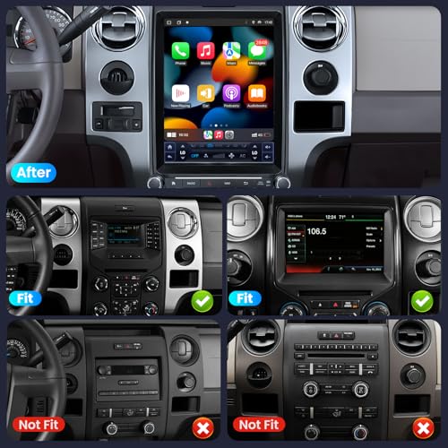 Jerqry for 2013 2014 Ford F150 Radio: [8Core 4G+64G] 12.1'' Touchscreen Stereo with Wireless Carplay Android Auto 5G WiFi GPS Navigation Bluetooth FM AM RDS SWC, Free Camera (Support OTA Upgrade) - Image 2