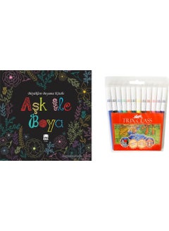 Ema Paint with Aşk - Coloring Book for Adults - Felt Tip Pen 12 Pack 