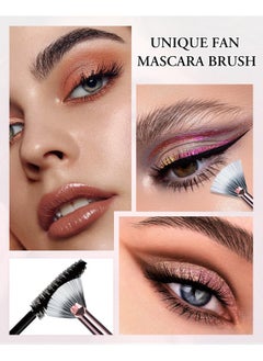 BESTOPE PRO Makeup Brushes With Case, 20Pcs Travel Makeup Brush Set, Foundation Concealer Blush Eyeshadow Brush Set Contour Powder Eyebrow Eyelash Brush Kit With Led Light Mirror Holder & 2 Powder Puff-Pink  - Image 3