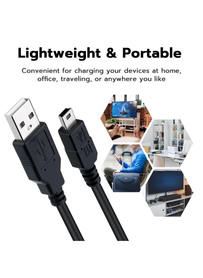 igeekwell Mini USB Cable for PS3 Controller Charger, USB 2.0 to Mini B Charging Cord, Data Transfer Compatible with Playstation 3, TI-84 Plus CE, GoPro Hero 3+, Garmin GPS, Cameras,MP3 Player,(1.8M,2PACK) - Image 4