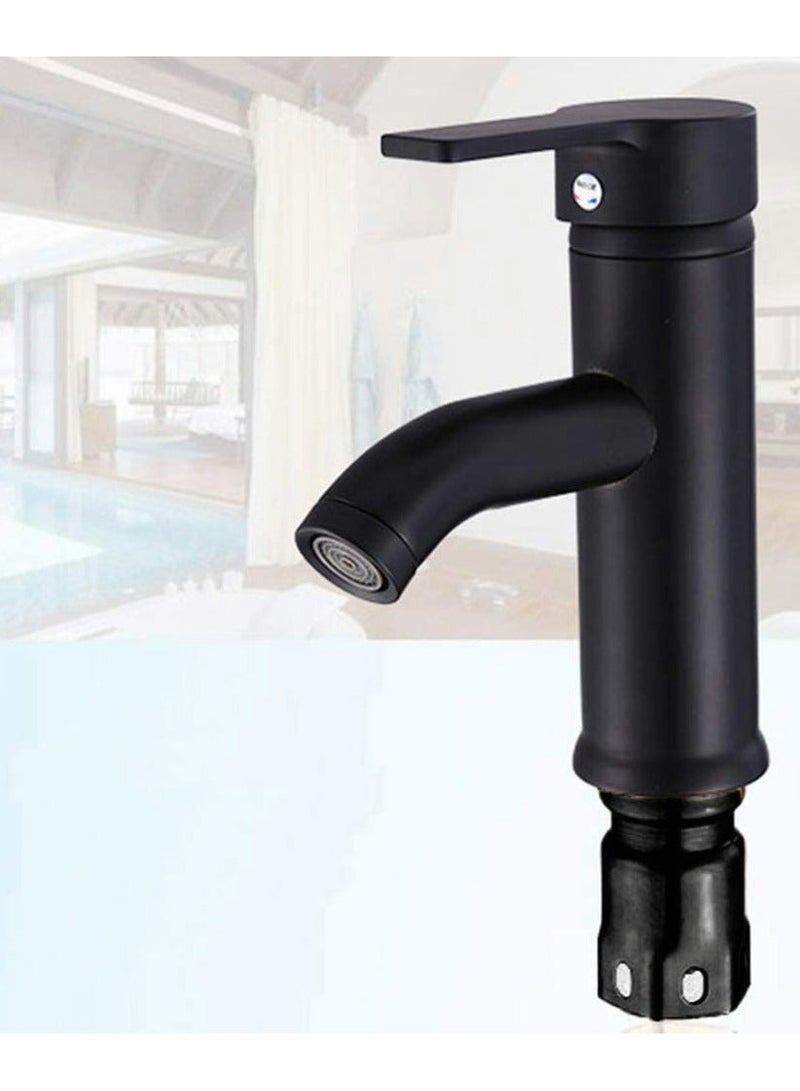 Tap Black Bathroom Faucet Stainless Steel Basin Mixer Bathroom Accessories Black Tap Sink Basin Mixer Tap for Home Kitchen, Short Pattern - Image 5