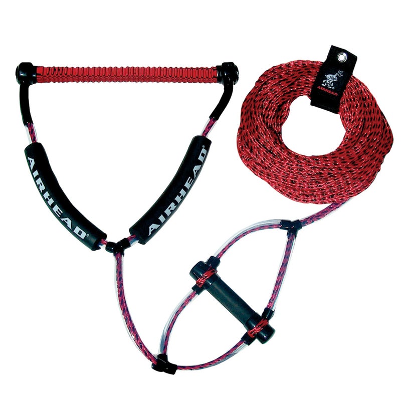 Airhead Trick Handle Wakeboard Rope, 4 Sections, 75-Feet, Red - Image 1