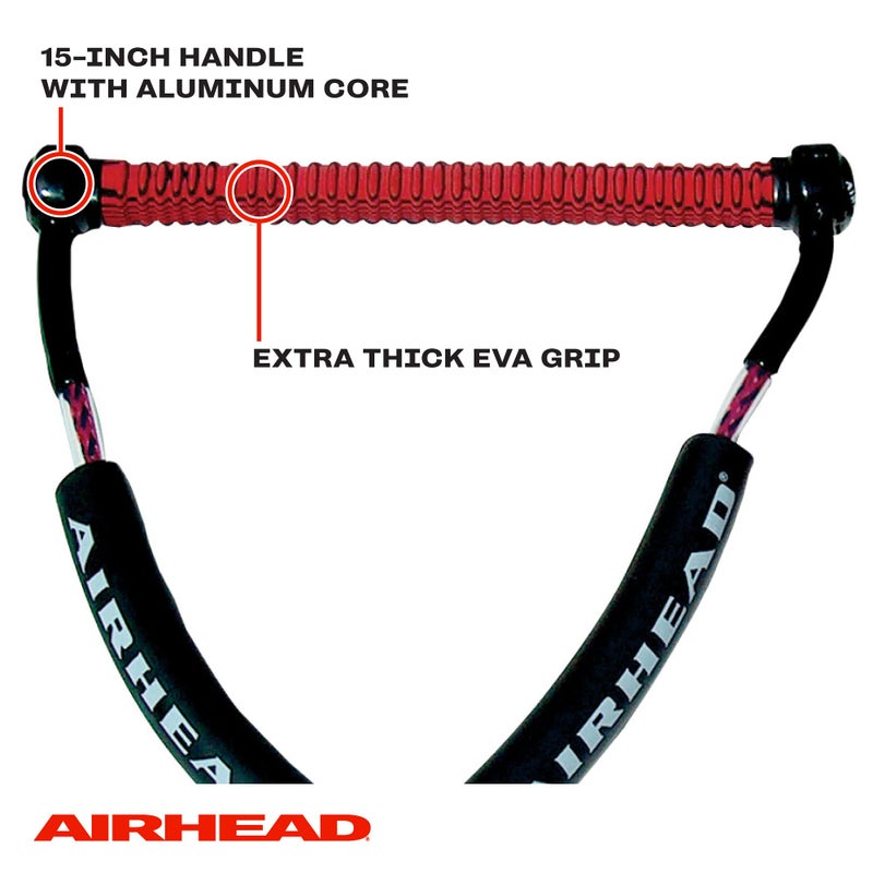 Airhead Trick Handle Wakeboard Rope, 4 Sections, 75-Feet, Red - Image 3
