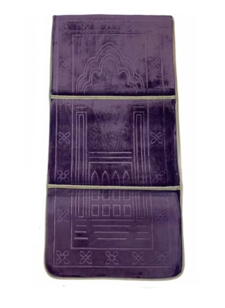 ACLIX 2 In 1 Foldable Prayer Mat And Backrest Purple - Image 2