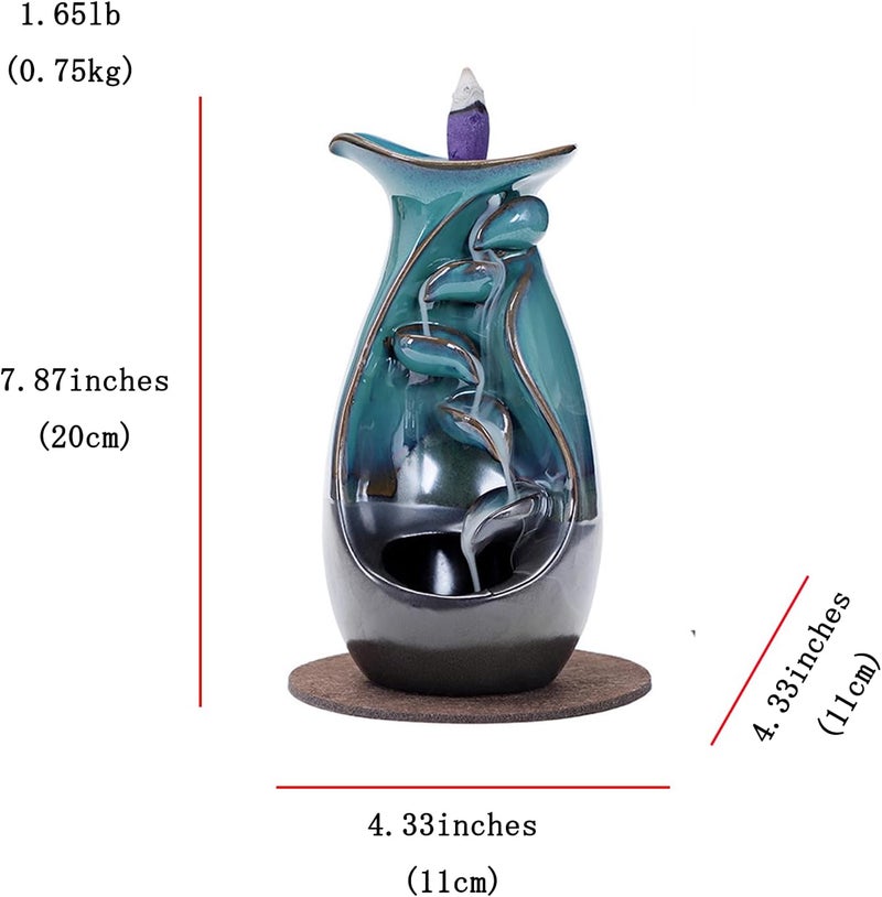 حامل بخور عكسي شلال، زينة سيراميك للعلاج العطري، ديكور منزلي، حامل حرق البخور (B) - Image 3