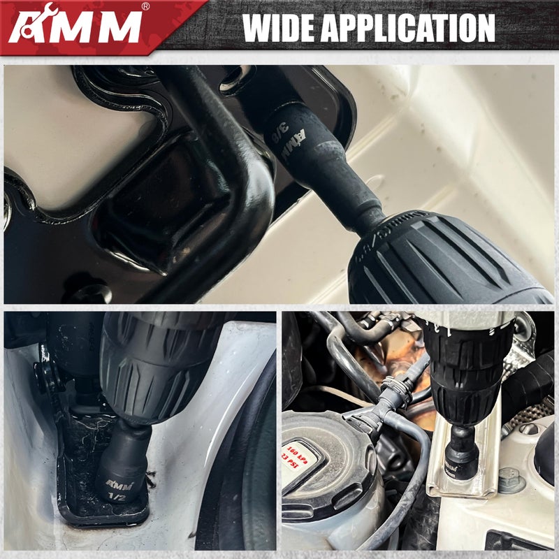 AMM 39PCS Magnetic Nut Driver Set for Impact Drill, Includes Metric & SAE Impact Driver Bit Set, Bit Extension & Drill Bit Adapter | 1/4" Hex Shank | Cr-V Steel - Image 5