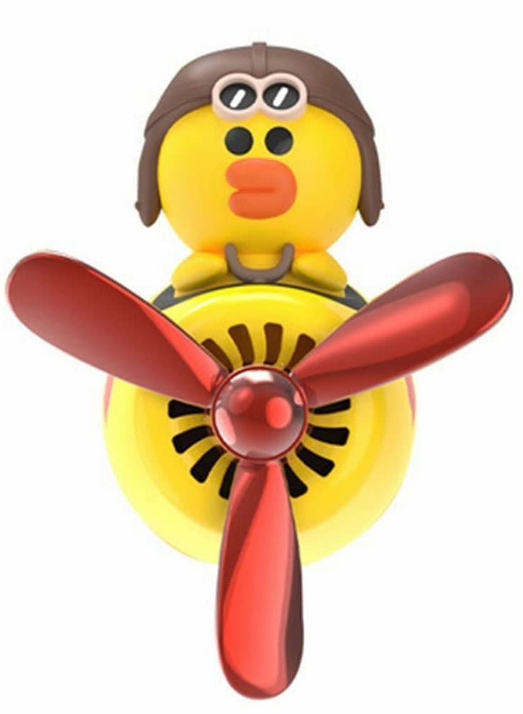 واي آند دي Car Fragrance Diffuser Pilot Air Outlet Cartoon Rotating Fan Leaf Perfume Cute Shape Freshener with 2 Fragrances (Chicken) - Image 1