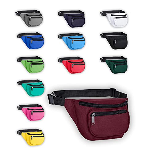 BuyAgain Fanny Pack, BuyAgain Quick Release Buckle Travel Sport Waist Fanny Pack Bag - Burgundy - Image 4