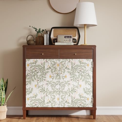 Vinjiasin Peel and Stick Contact Paper Daisy Floral Wallpaper - Blush Pink Green Removable Wall Mural, Self-Adhesive Peel-and-Stick Decor for Bedroom Accent Wall, Waterproof Vinyl Wallpaper Roll,17.3"x 78.7" - Image 3