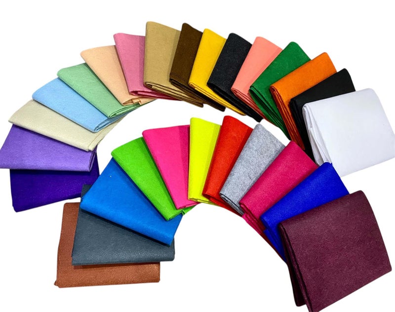 PRANSUNITA Pastel Color Felt Fabric Stiff (Hard) – 5 pcs for Kids School DIY Crafts, Patchwork, Embroidery Sewing Crafting Project- (22 x 18 Inch Each) – 5 Pastel Color - Image 3