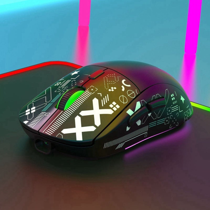 Wireless Mouse: White Type C Charging 5 Level DPI - Quick Response RGB Light Mouse for Home Office Outdoor Laptop & Computer Use - Image 1