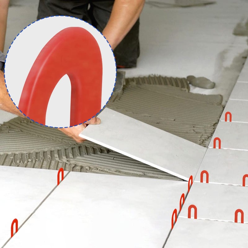 DGSL Tile Leveling System Tile Spacers 1/8 Inch, 300 pieces Horseshoe Shim U Shape Plastic Tile Leveling Clips for Various Types of Tile Leveling - Image 3
