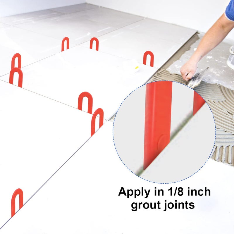 DGSL Tile Leveling System Tile Spacers 1/8 Inch, 300 pieces Horseshoe Shim U Shape Plastic Tile Leveling Clips for Various Types of Tile Leveling - Image 5