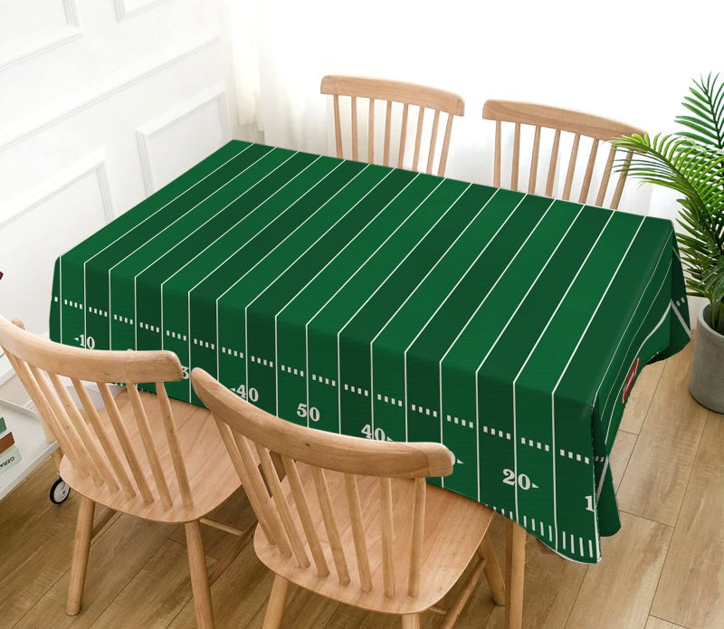 Hafangry American Football Field Tablecloth Touchdown Game Day Sport Themed Party Decoration Rectangular Kitchen Dining Room Home Table Cover 60Ã—84inches - Image 4
