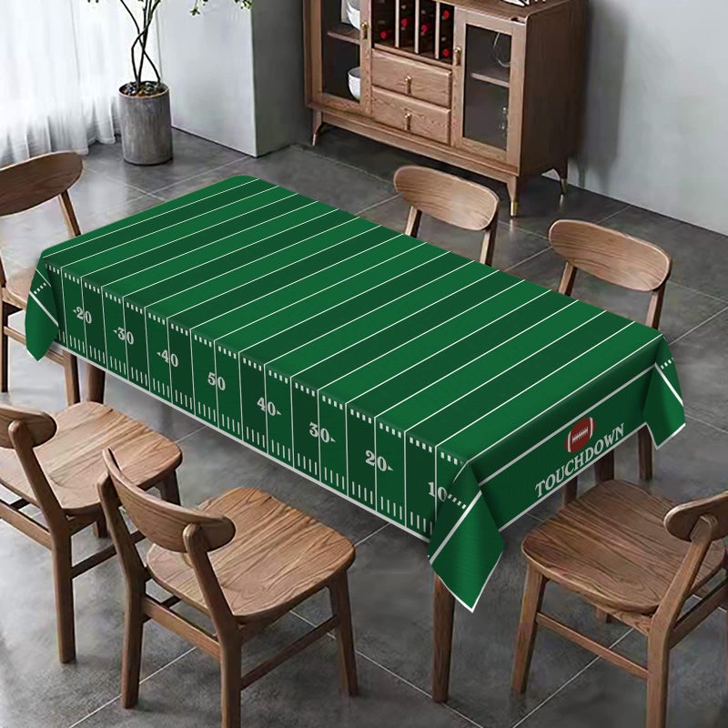 Hafangry American Football Field Tablecloth Touchdown Game Day Sport Themed Party Decoration Rectangular Kitchen Dining Room Home Table Cover 60Ã—84inches - Image 2
