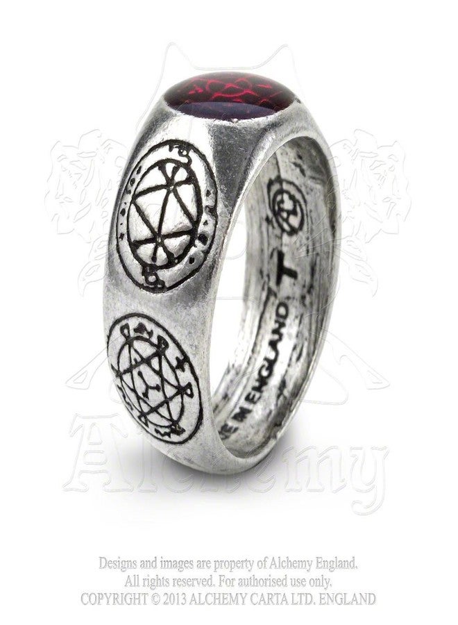 Alchemy Gothic Halloween Party Jewelry Agla Ring Size T/9.5 - Image 2