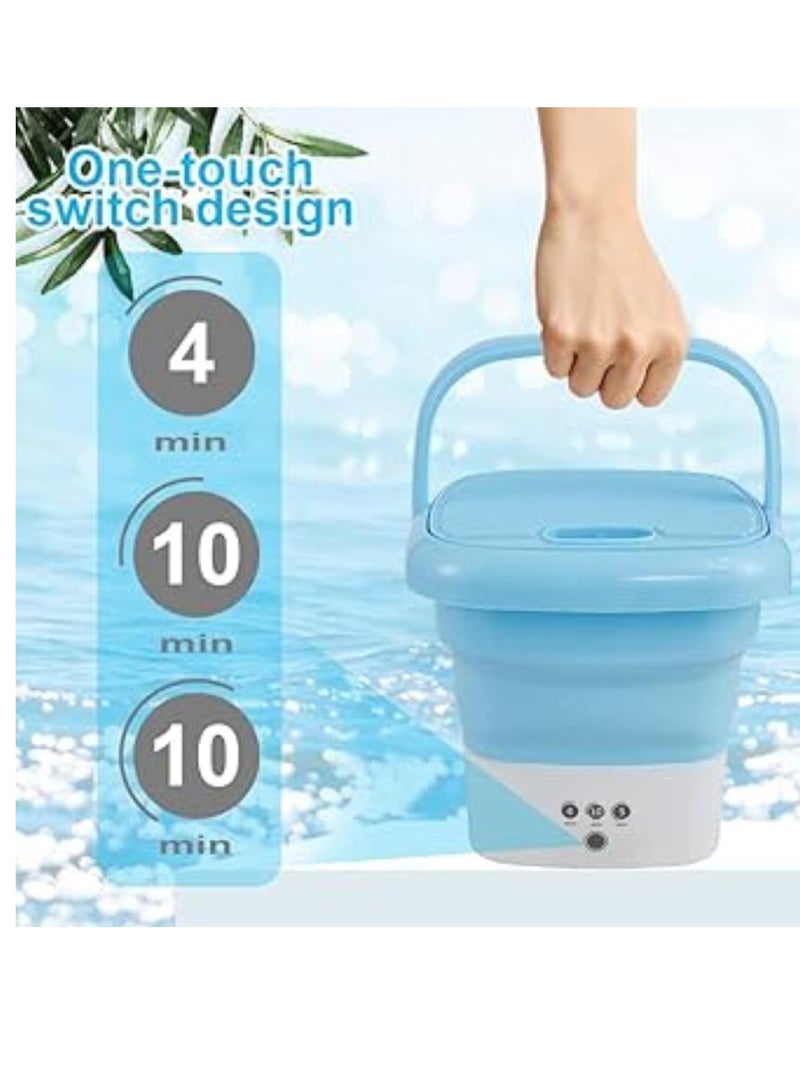 DIGI CORE Folding Washing Machine Mini Automatic Clothes Washing Machine Portable Lightweight Automatic Washing Machine With Detachable Drain Basket 8 Liter Portable Washer Spin Dryer With 3 Adjustable Modes - Image 2