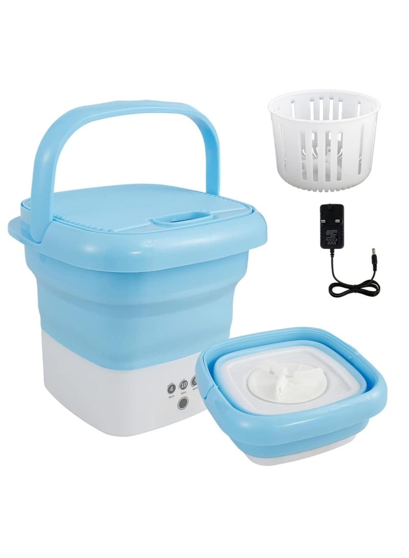 DIGI CORE Folding Washing Machine Mini Automatic Clothes Washing Machine Portable Lightweight Automatic Washing Machine With Detachable Drain Basket 8 Liter Portable Washer Spin Dryer With 3 Adjustable Modes - Image 1