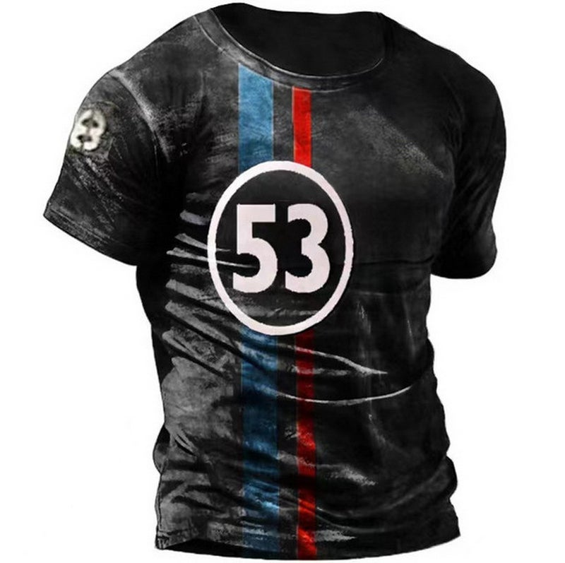 Printed T-Shirt Export Men'S Short-Sleeved Pullover T-Shirt 3D Digital Printed Short-Sleeved T-Shirt-Piece Drop Shipping - Image 1