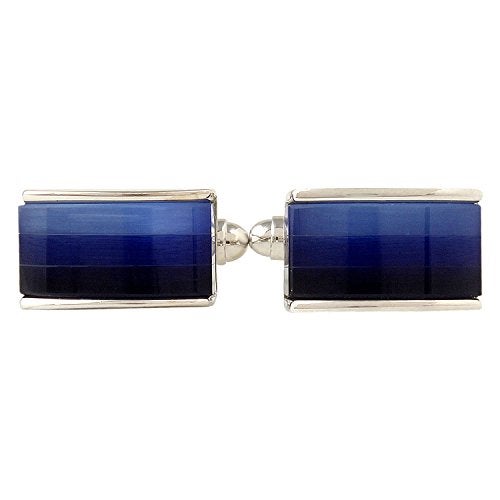 Peluche Blue and Silver Multiple Stone Studded Cufflinks for Men - Image 1