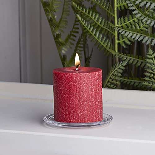 Root Candles Unscented Candles Premium Beeswax Blend Pillar Candle, 3 x 3-Inches, Red - Image 4