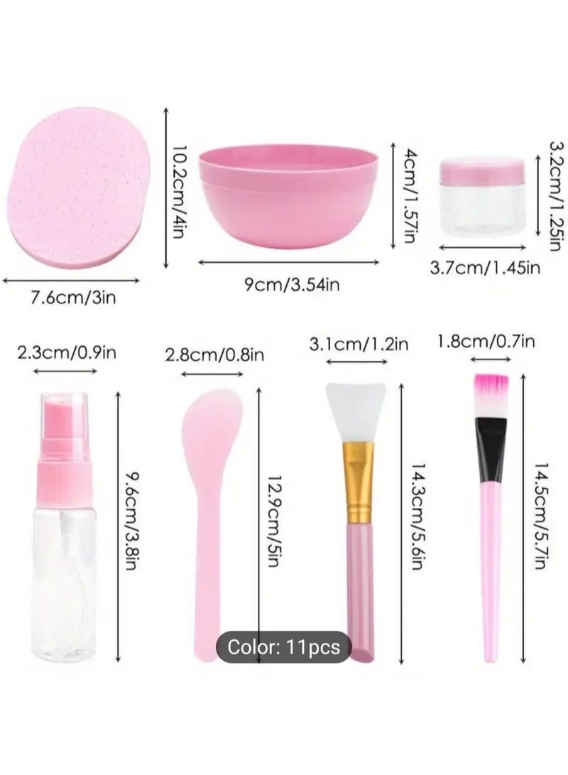 BOLREUS 11 Pcs DIY Facemask Mixing Tool Set, DIY Mask Mixing Bowl Set Silicone Bowls for Facials, Spatula and Foam Bottle, Facemask Kit, Mixing Bowl, Beauty Tool Set - Image 4
