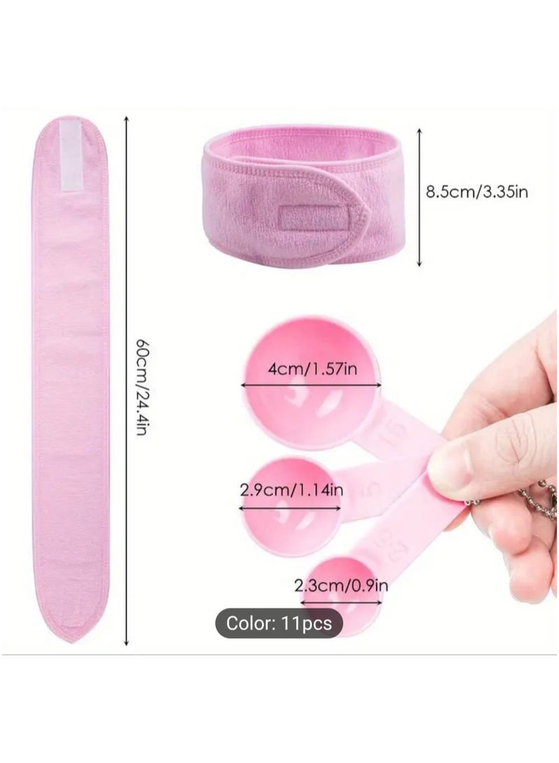 BOLREUS 11 Pcs DIY Facemask Mixing Tool Set, DIY Mask Mixing Bowl Set Silicone Bowls for Facials, Spatula and Foam Bottle, Facemask Kit, Mixing Bowl, Beauty Tool Set - Image 3
