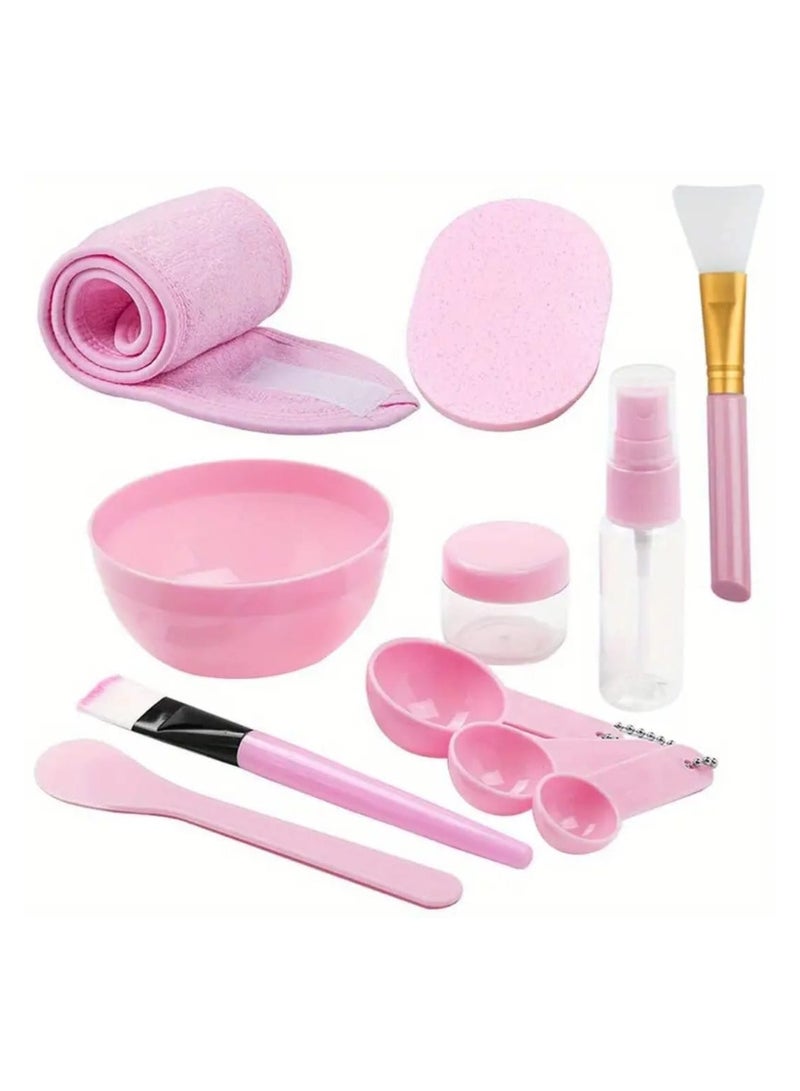 BOLREUS 11 Pcs DIY Facemask Mixing Tool Set, DIY Mask Mixing Bowl Set Silicone Bowls for Facials, Spatula and Foam Bottle, Facemask Kit, Mixing Bowl, Beauty Tool Set - Image 1