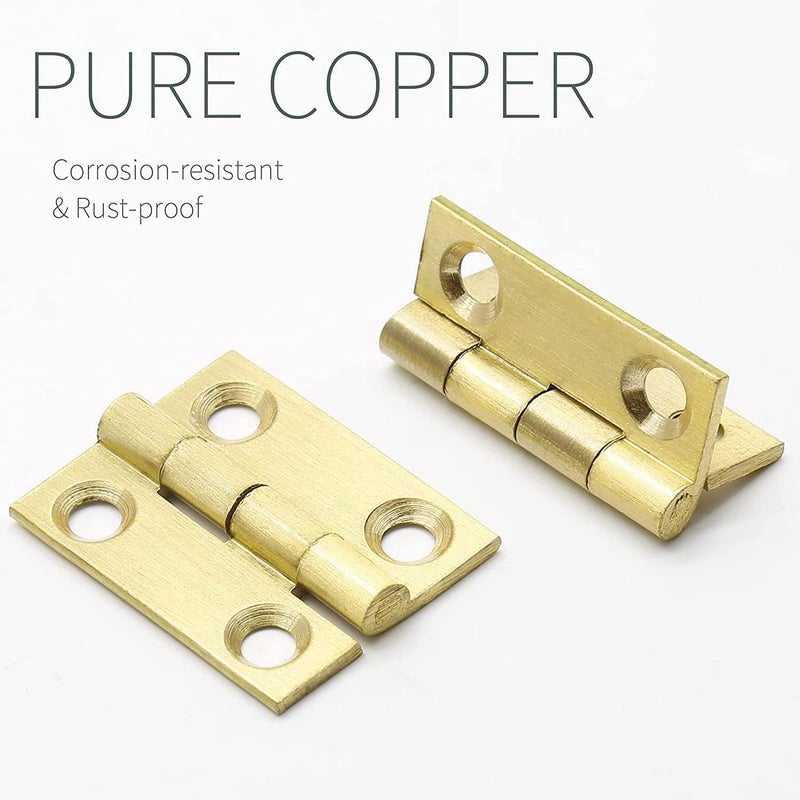 Mini Solid Brass Hinges, 10Pcs Cabinet Drawer  Hinges for Jewelry Chest Wood Box,  Hinges - Image 5