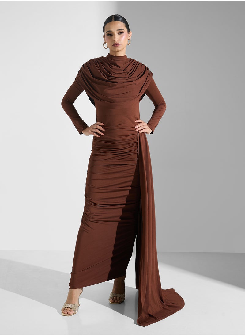 Virgos Lounge Plited High Neck Dress  - Image 1