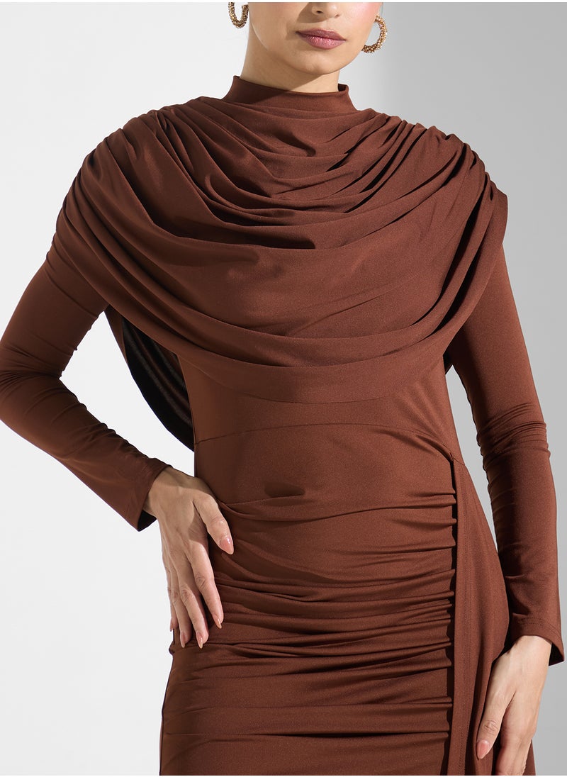 Virgos Lounge Plited High Neck Dress  - Image 3