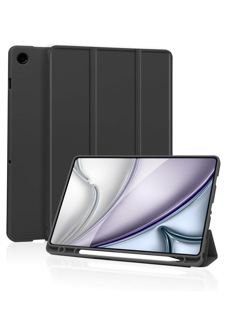 DUSALA Case Compatible with Samsung Galaxy Tab A9 Plus / A9+ 11 Inch 2023, SM-X210/X216/X218 | Trifold Stand Protective Case with Pen Holder | Auto Sleep/Wake Feature | Durable Black Case for Samsung Tab A9+ Protection - Image 1