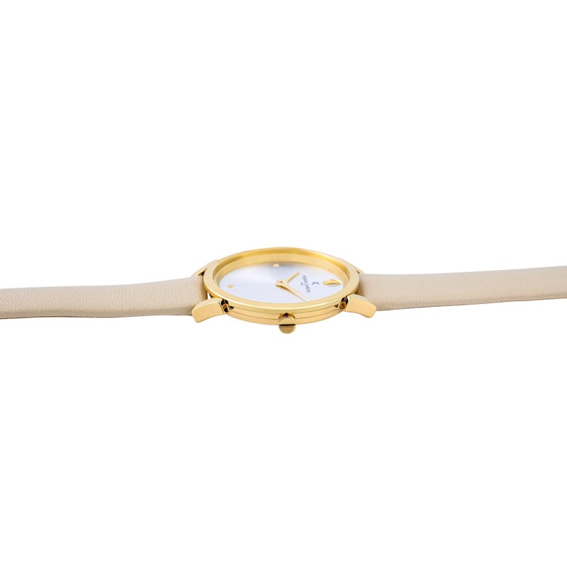 PIERRE CARDIN Women's Watch with Gold Stainless Steel Case and Beige Leather Band - Image 3
