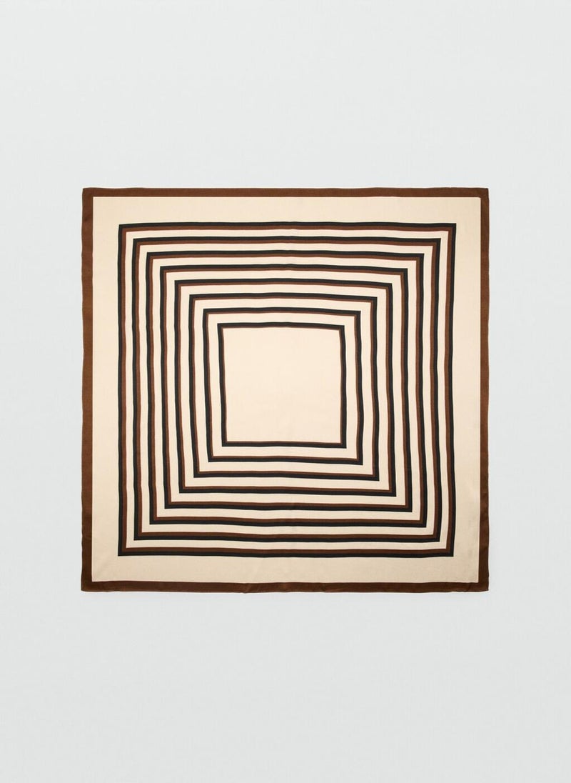 MANGO Geometric stripe-print scarf - Image 1