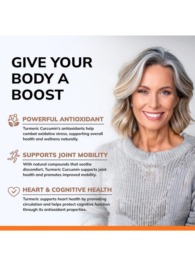 aSquared Nutrition Turmeric Curcumin 1300mg with BioPerine Black Pepper Extract - 180 Capsules - with 95% Curcuminoids, 100% Natural Tumeric Root Powder Supplements, Pure & Joint Stiffness Pills - Image 3