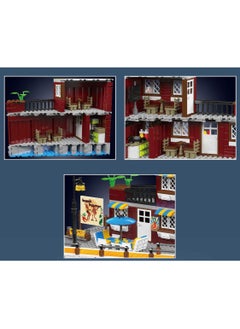 mould king Mini Beachfront Hotel Building Kit, Fishing Boat Set Miniature Dock Hut, Beach Hut building Kit, adults and children 8+ blocks (989 pieces) 10143  - Image 4