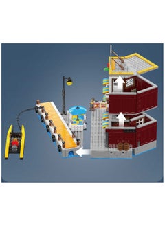 mould king Mini Beachfront Hotel Building Kit, Fishing Boat Set Miniature Dock Hut, Beach Hut building Kit, adults and children 8+ blocks (989 pieces) 10143  - Image 3
