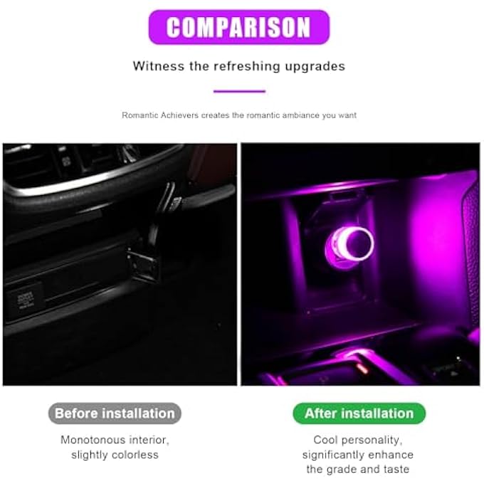 Bukela 4 Pcs Usb Led Car Interior Atmosphere Lights Night Light Mini Led Decoration Lights PlugIn Usb Automotive Interface Charging Lamps Universal Mini Usbled Light Suitable For Cars Bedrooms - Image 4