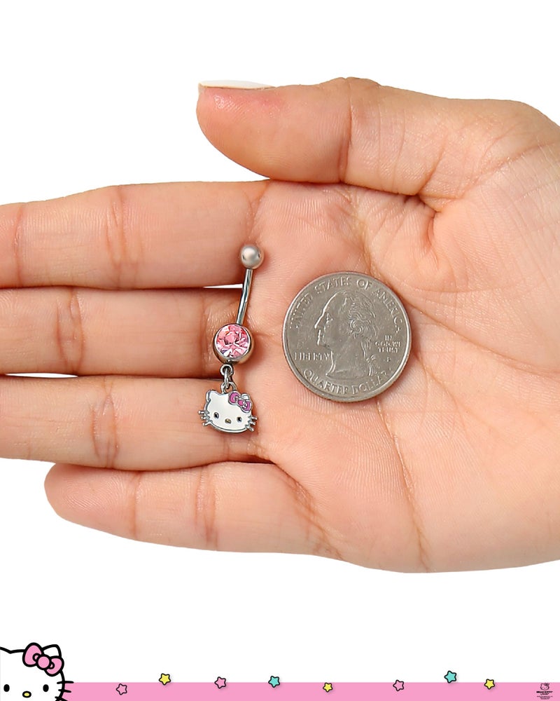 Hello Kitty Belly Button Ring 14g Stainless Steel Kawaii Belly Button Piercing Jewelry, Sanrio Official License - Image 5