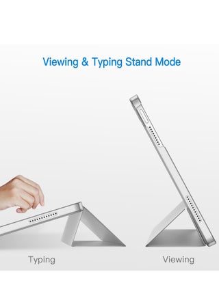 حافظة لجهاز iPad (A16) 11 بوصة 2025/iPad 10 10.9 بوصة 2022، غطاء خلفي شفاف مع حامل قلم، وغطاء حافظة مع خاصية السكون/التنشيط التلقائي لجهاز iPad 10 10.9 بوصة 2022/iPad 11 11 بوصة 2025(فضي) - view 2