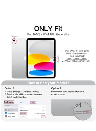 حافظة لجهاز iPad (A16) 11 بوصة 2025/iPad 10 10.9 بوصة 2022، غطاء خلفي شفاف مع حامل قلم، وغطاء حافظة مع خاصية السكون/التنشيط التلقائي لجهاز iPad 10 10.9 بوصة 2022/iPad 11 11 بوصة 2025(فضي) - view 3