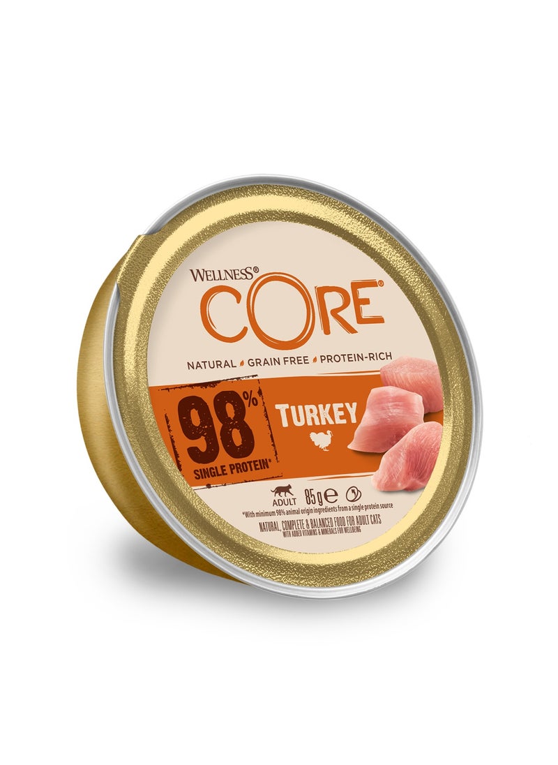 Wellness CORE Cat Wet Food Turkey Flavor For Adult Cats - 6x85g - Cat Wet Food With 98% Animal Protein- Grain Free Cat Food  - Image 2