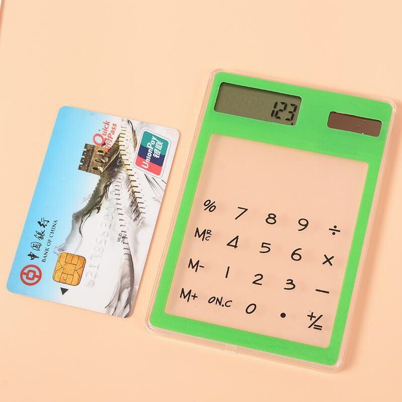 Spot Supply Transparent Touch Screen Calculator Solar Student Holiday Business Gifts Printable Logo - Image 5