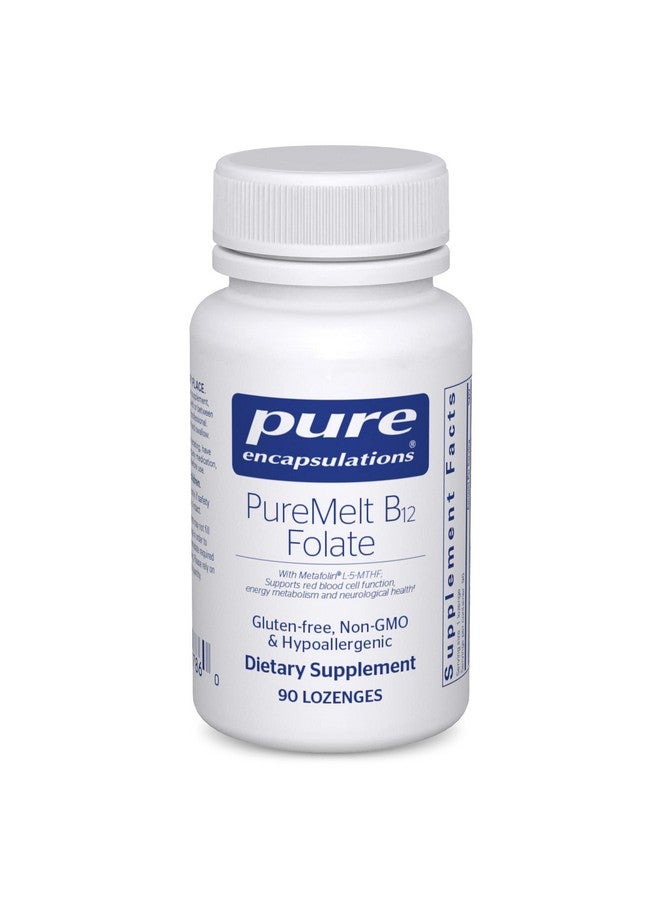 Pure Encapsulations PureMelt B12 Folate - فيتامين ب النشط مع L-5-MTHF - دعم التمثيل الغذائي ووظيفة خلايا الدم الحمراء* - غير معدل وراثيًا ونباتي - 90 قرصًا