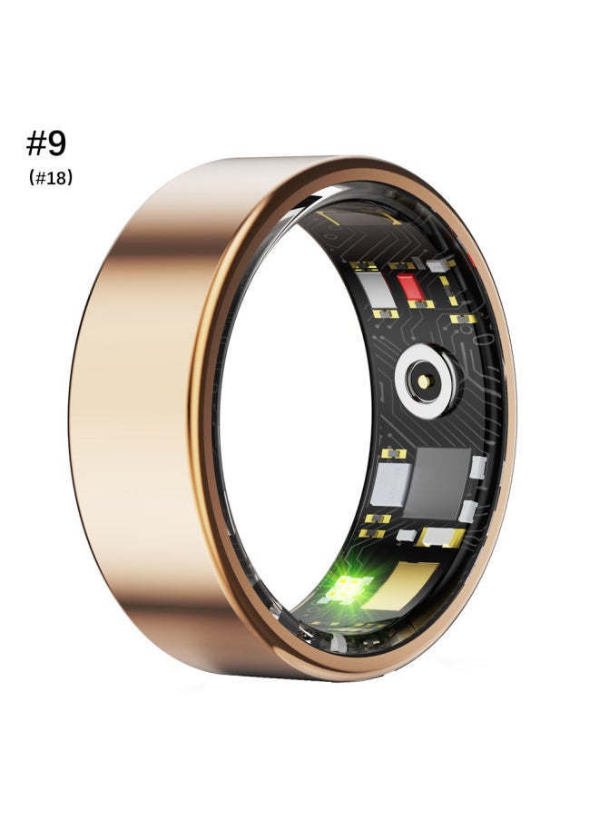 Generic Glue Injection Smart Health Smart Ring Heart Rate Sleep Waterproof Sports Smart Ring Smart Ring-Color:Charging Bin Gold #9  - Image 1