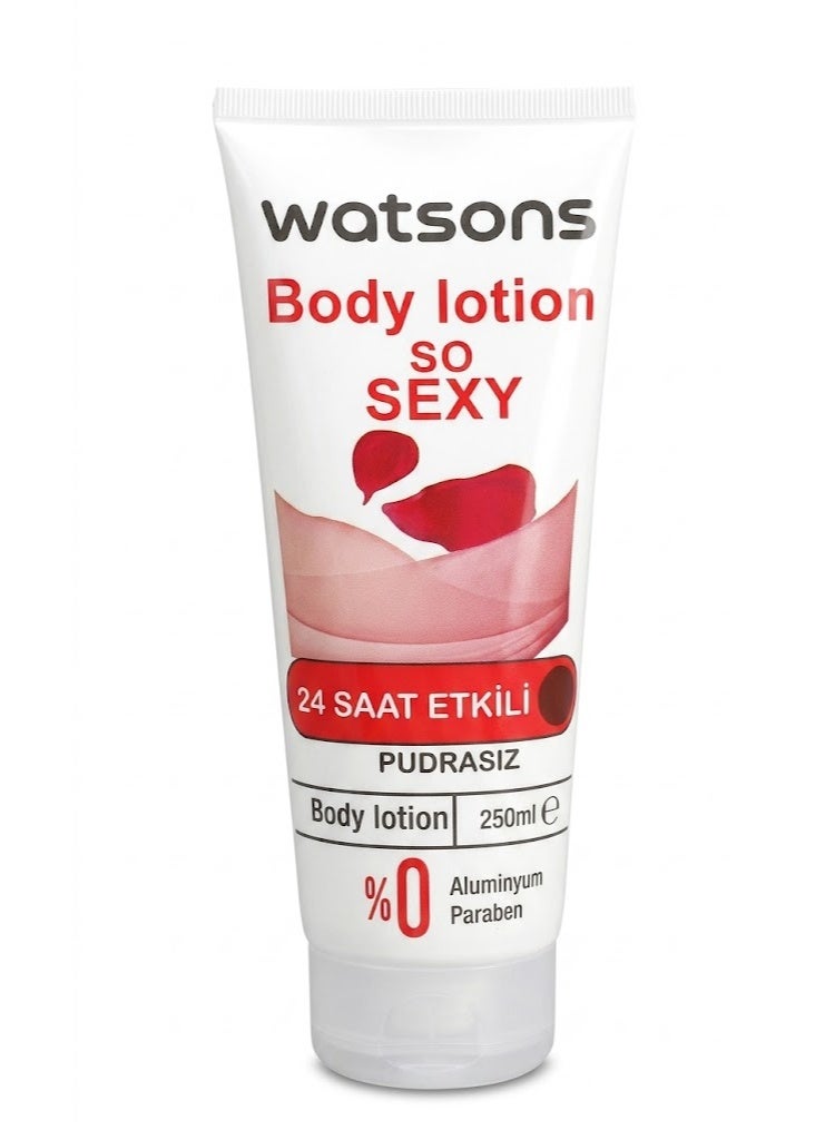 Watsons So Sexy Body Lotion – 250ml – 24h Effective Moisture & Paraben Free - Image 1