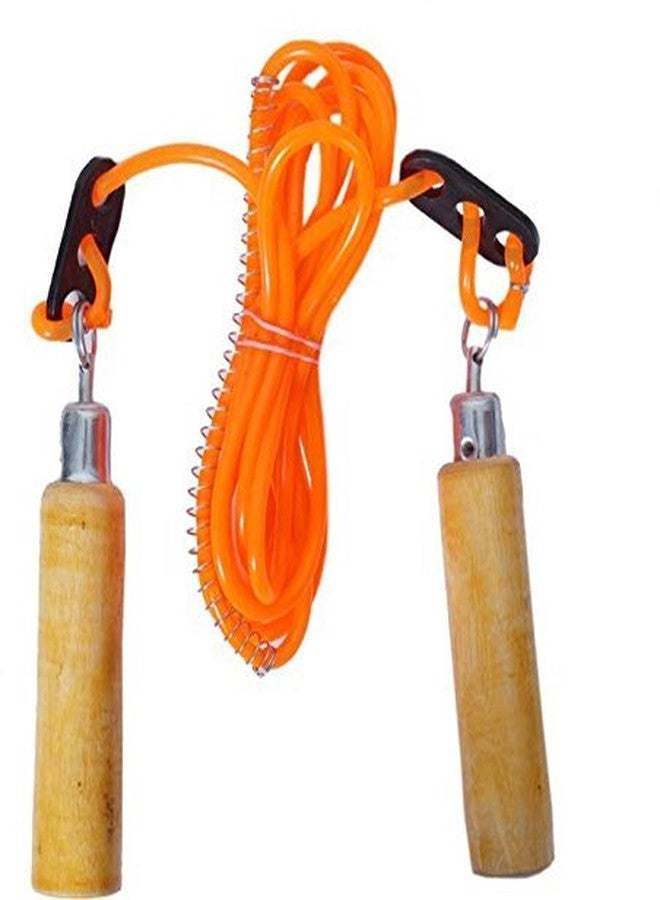 Korbax Wooden Handle PVC Skipping RopeWooden Handle Skipping Rope for Workout and Foam Handle Hand Grip for Men, Women, Kids and Girls, Gym Training, Exercise and Workout - Image 1