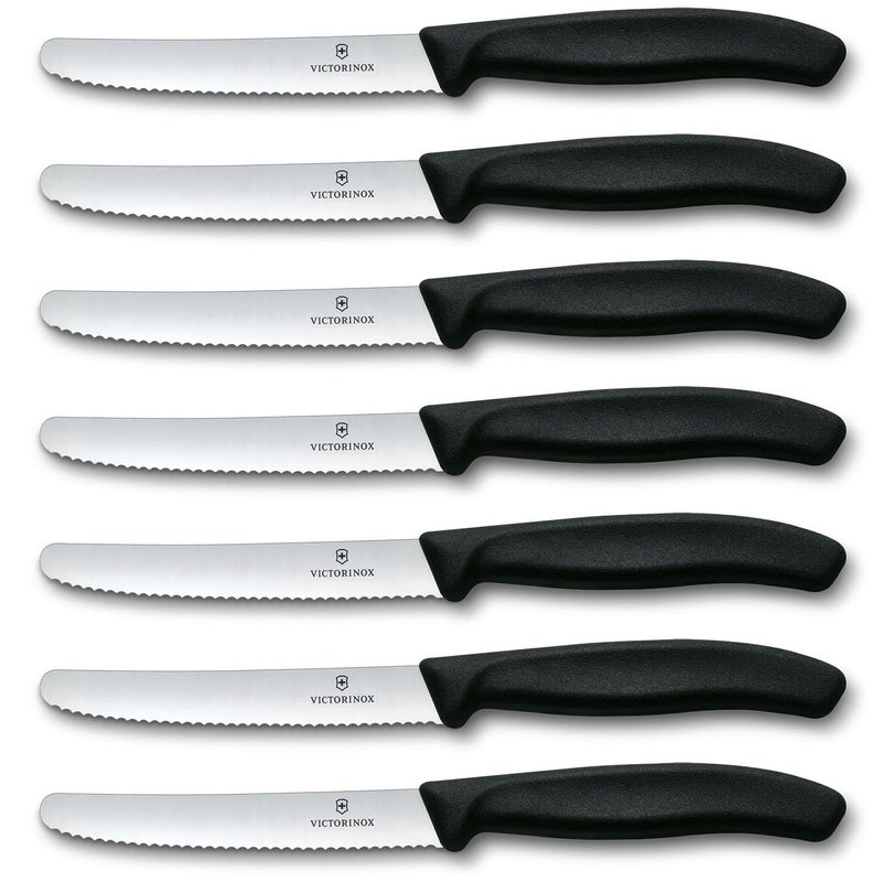 Victorinox Swiss Classic 6Piece Steak Knife Set 412Inch Serrated Blades with Round Tip 4Inch
