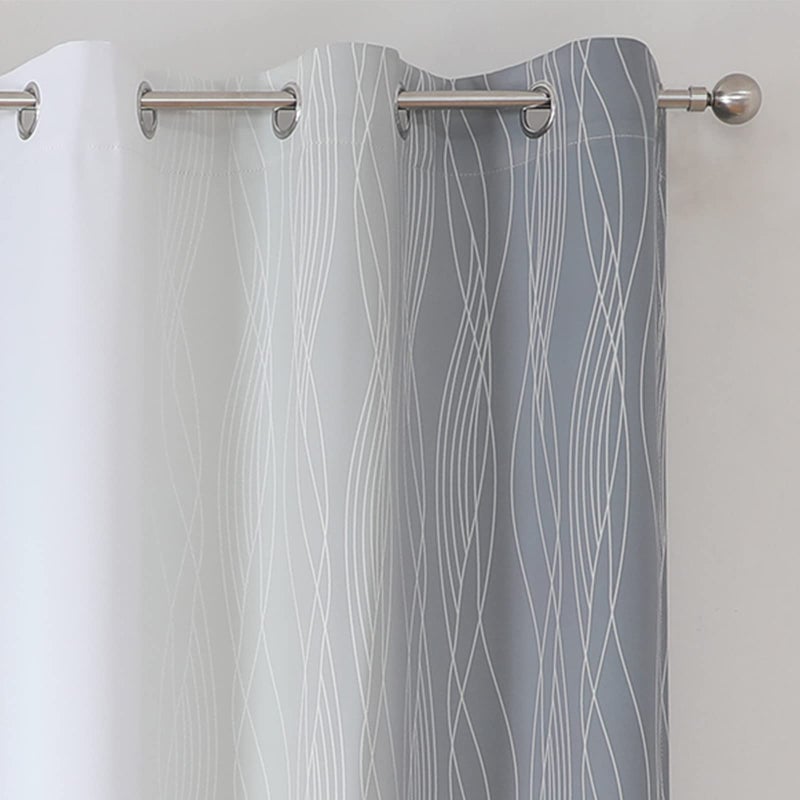 Estelar Textiler Full Room Darkening Greyish White and Grey Blackout Curtains 84 Inch Length 2 Panels Set  Ombre Thermal Insulated Full Light Blocking Grommet Gray Blackout Drapes for Bedroom  42Wx84L - Image 4