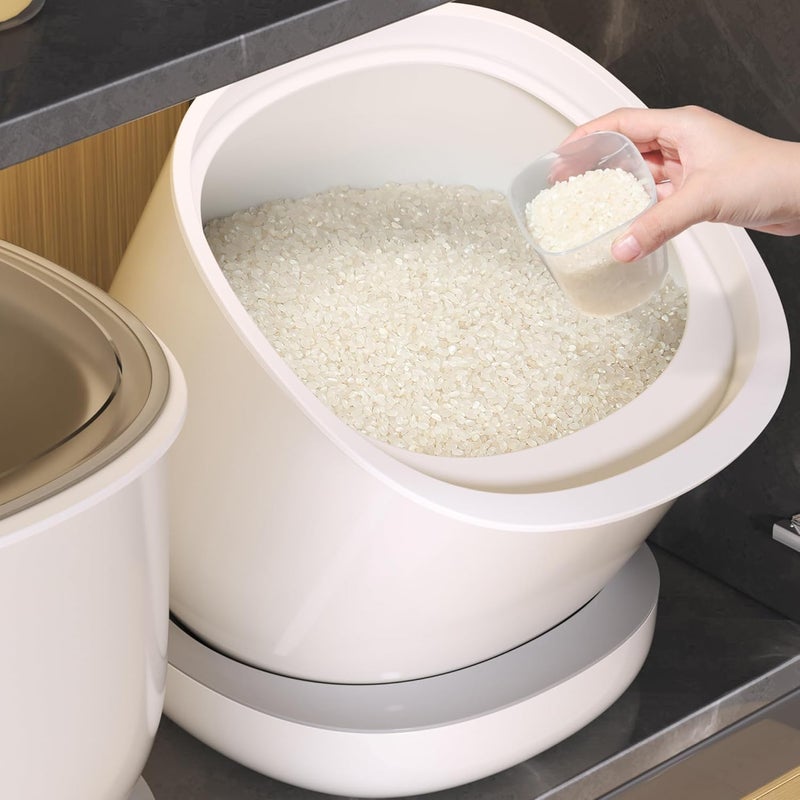 Spreezy Rice Containers (12lbs Rice / 8lbs Flour) Using Convenient For The Kitchen pantry Large Food Storage Containers With Lids Airtight - Image 1